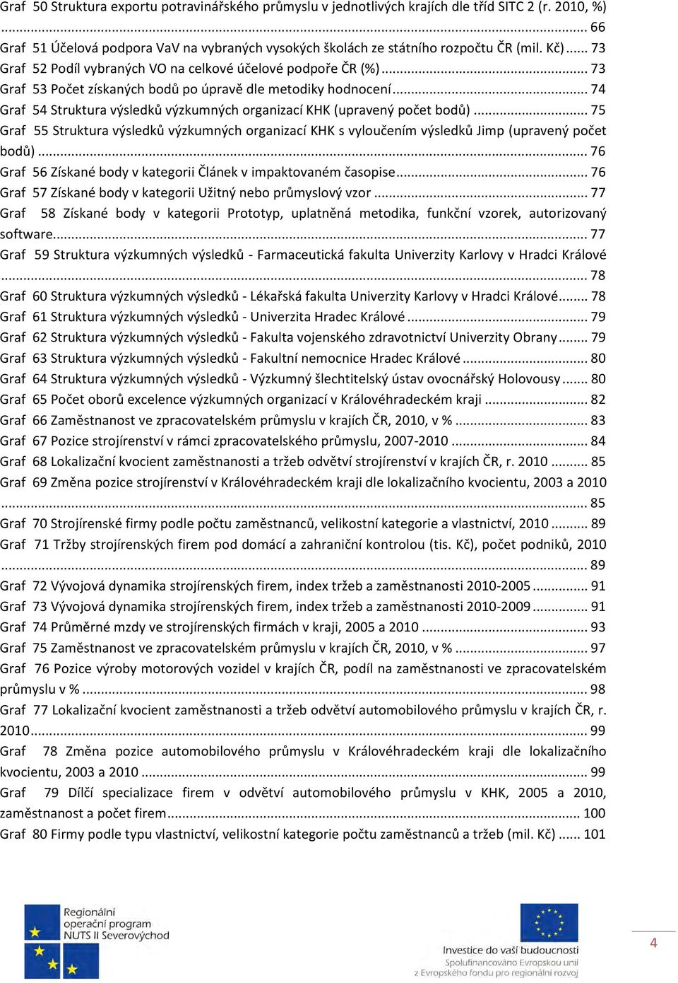 .. 74 Graf 54 Struktura výsledků výzkumných organizací KHK (upravený počet bodů)... 75 Graf 55 Struktura výsledků výzkumných organizací KHK s vyloučením výsledků Jimp (upravený počet bodů).