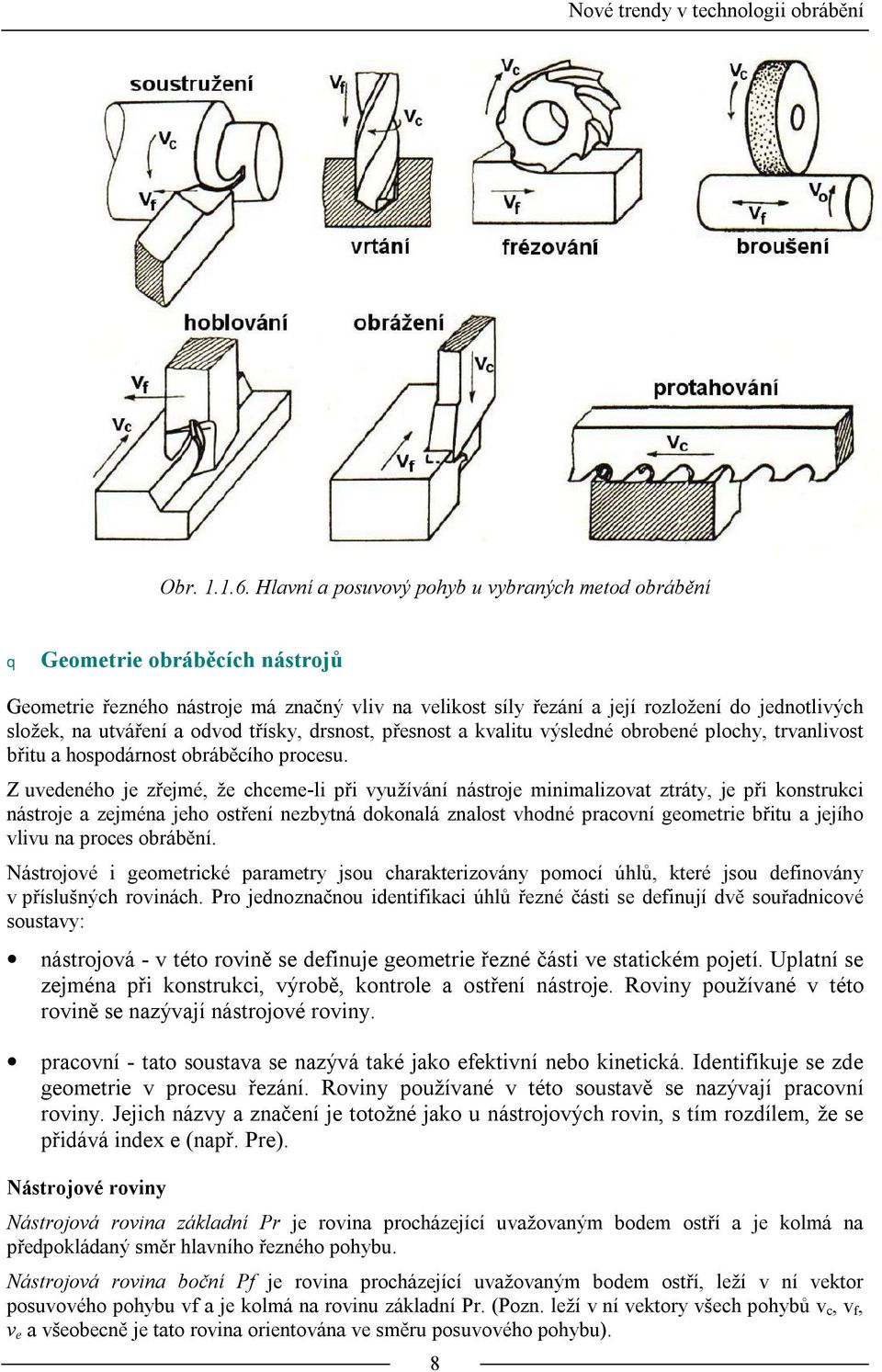 utváření a odvod třísky, drsnost, přesnost a kvalitu výsledné obrobené plochy, trvanlivost břitu a hospodárnost obráběcího procesu.