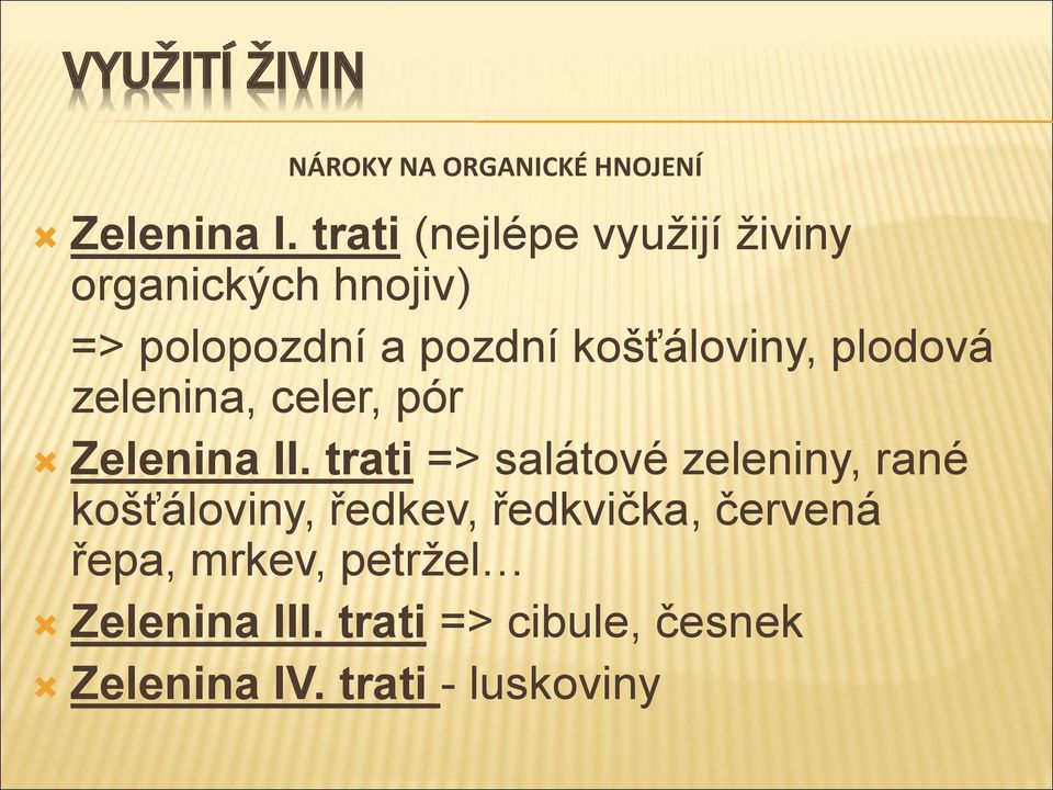 plodová zelenina, celer, pór Zelenina II.