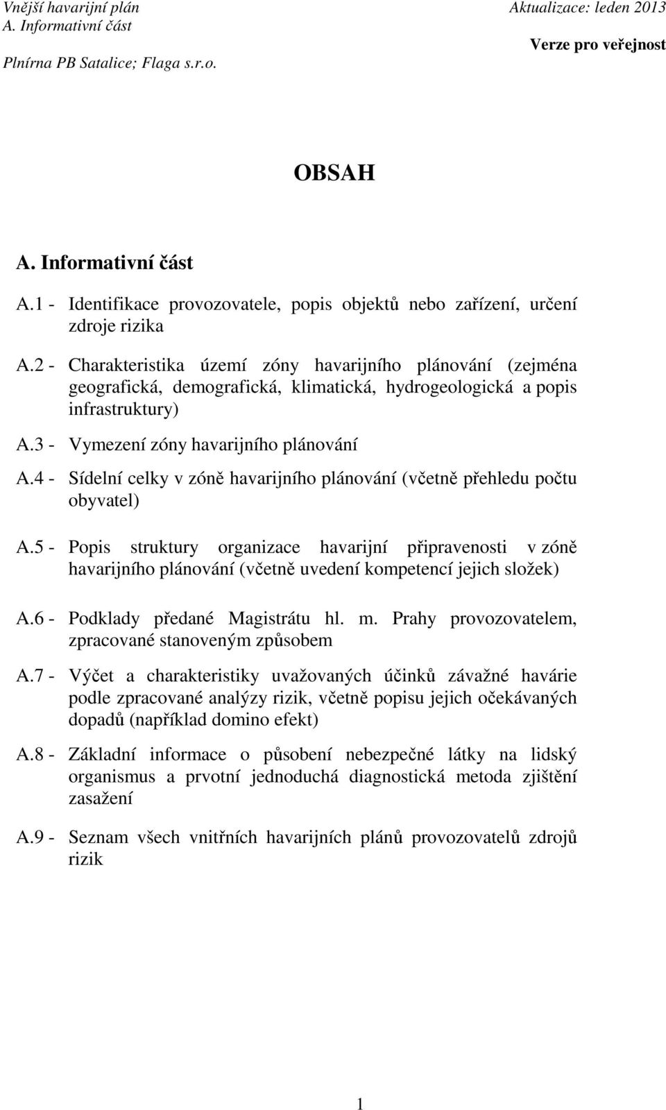 4 - Sídelní celky v zóně havarijního plánování (včetně přehledu počtu obyvatel) A.