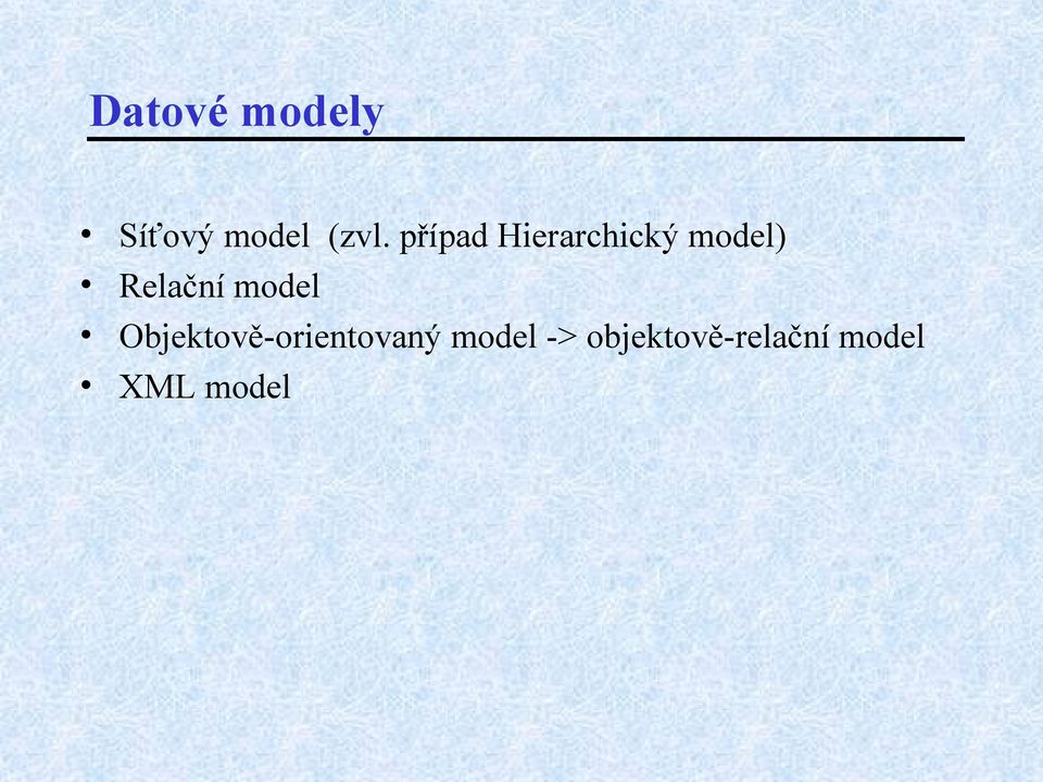model Objektově-orientovaný model