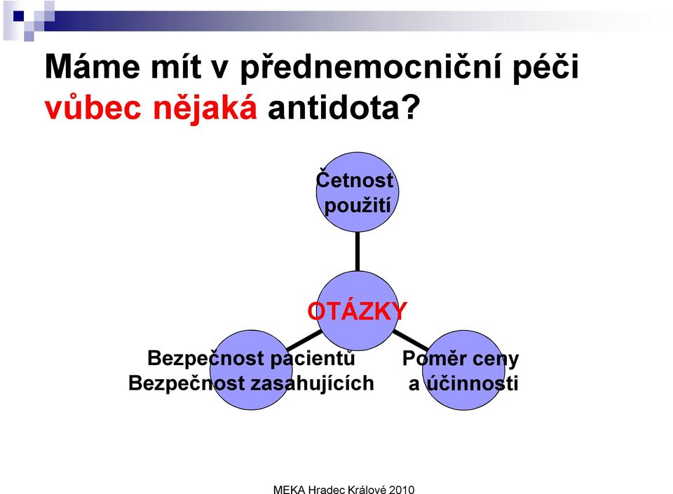 Četnost použití OTÁZKY Bezpečnost