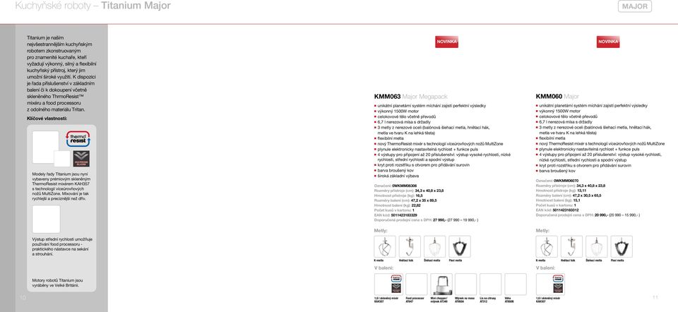 Klíčové vlastnosti: Modely řady Titanium jsou nyní vybaveny prémiovým skleněným ThermoResist mixérem KAH357 s technologií víceúrovňových nožů MultiZone.