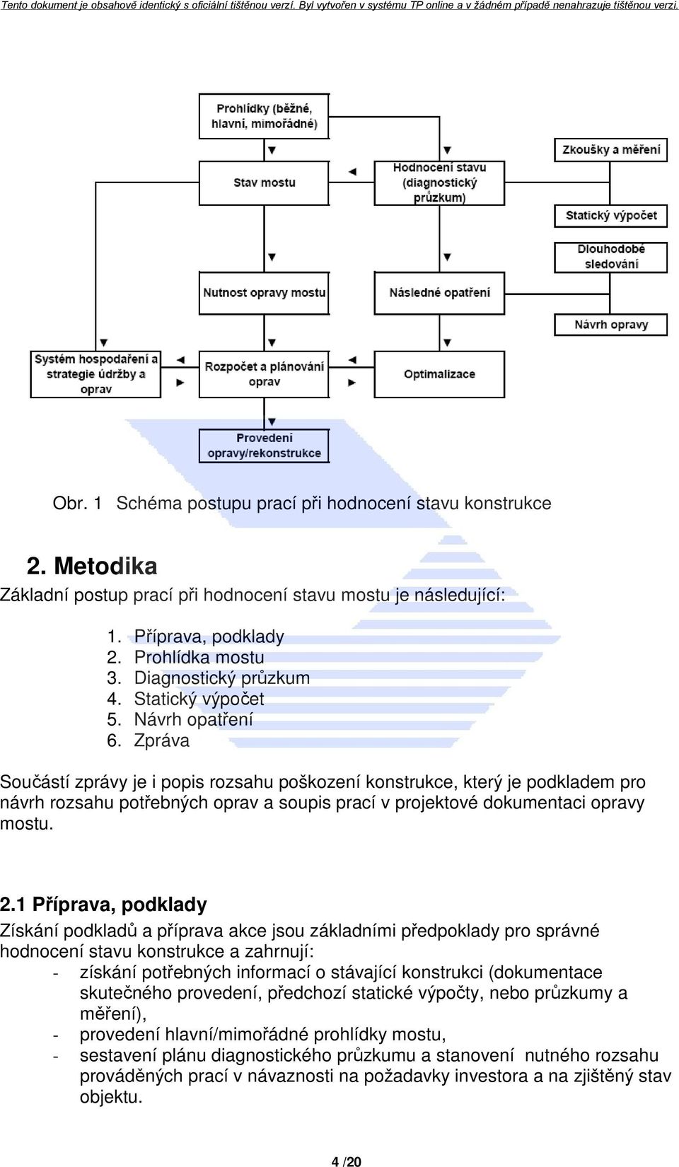 Zpráva Součástí zprávy je i popis rozsahu poškození konstrukce, který je podkladem pro návrh rozsahu potřebných oprav a soupis prací v projektové dokumentaci opravy mostu. 2.
