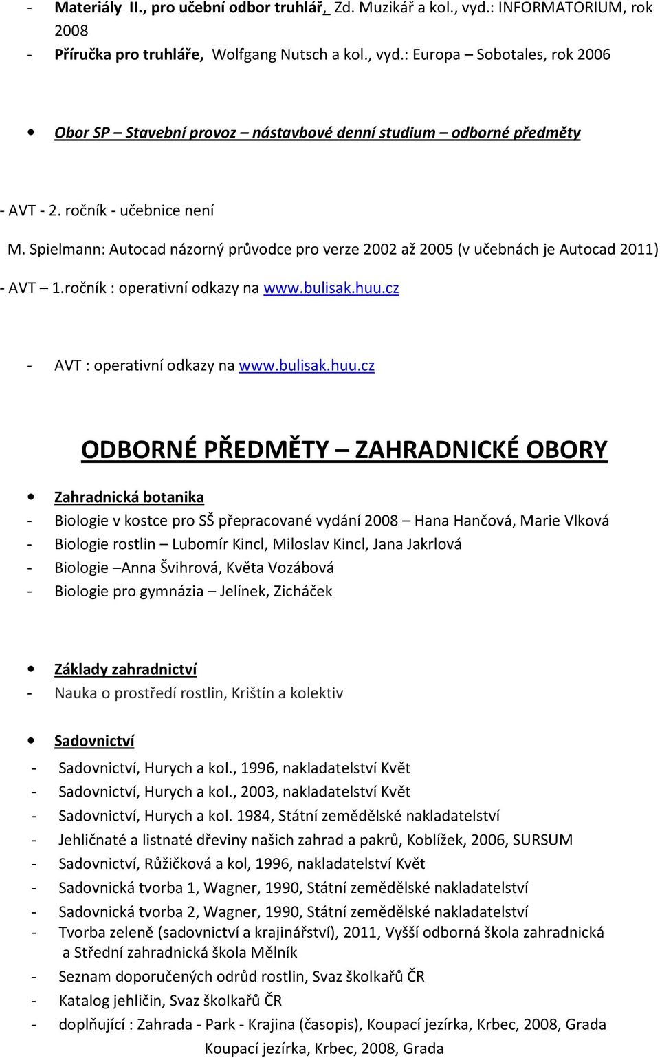 cz - AVT : operativní odkazy na www.bulisak.huu.