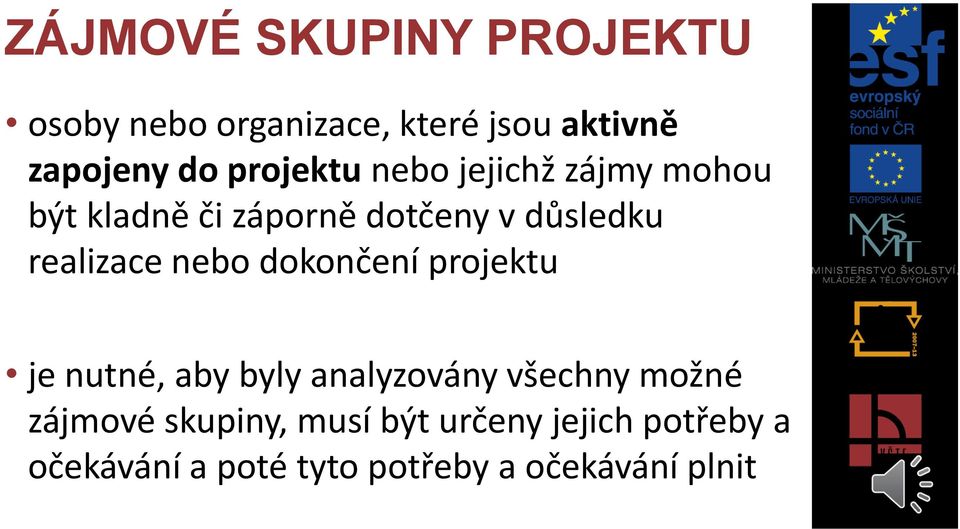 realizace nebo dokončení projektu je nutné, aby byly analyzovány všechny možné