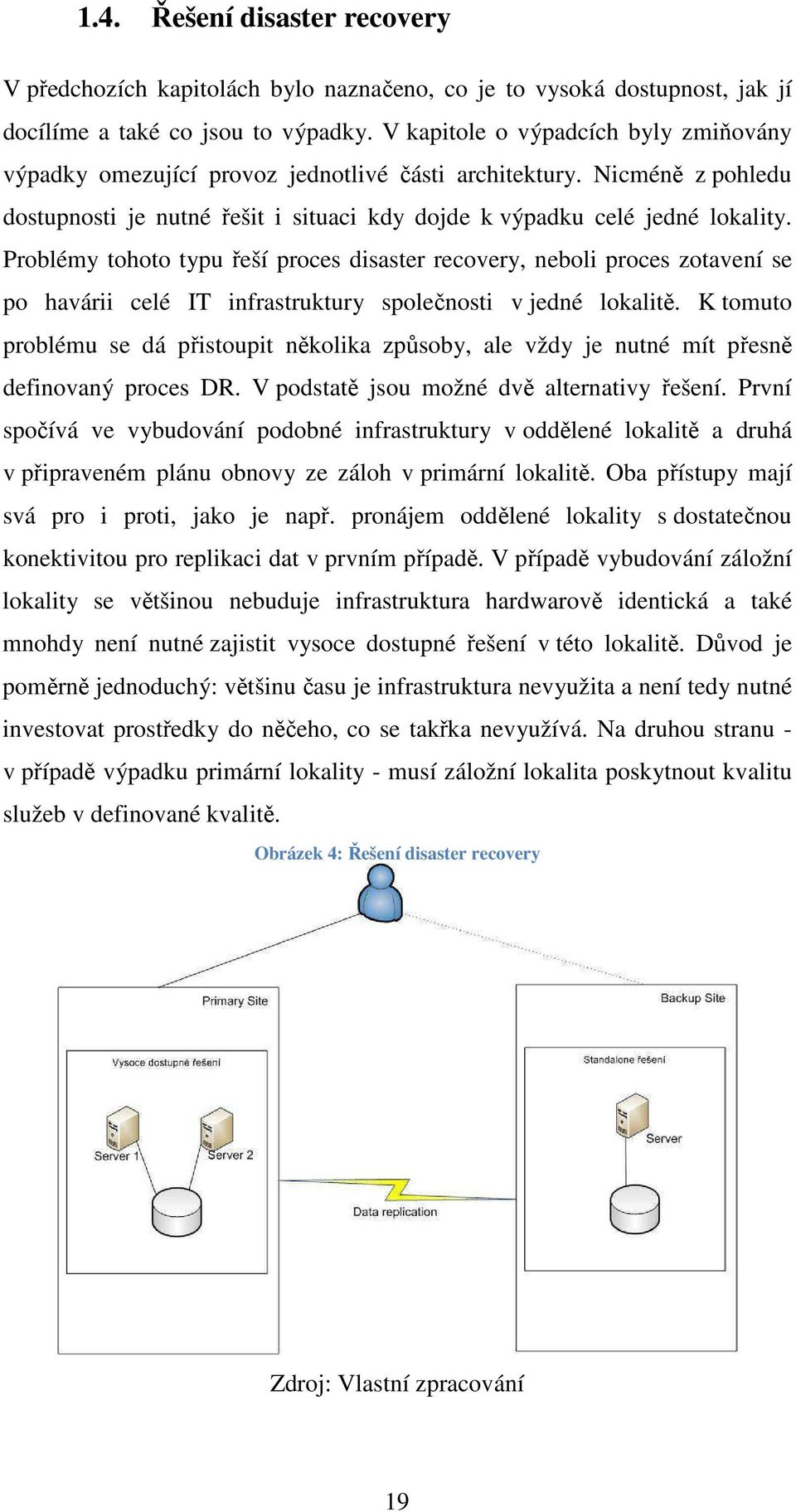 Problémy tohoto typu řeší proces disaster recovery, neboli proces zotavení se po havárii celé IT infrastruktury společnosti v jedné lokalitě.