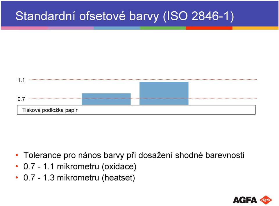 barvy při dosažení shodné barevnosti 0.7-1.