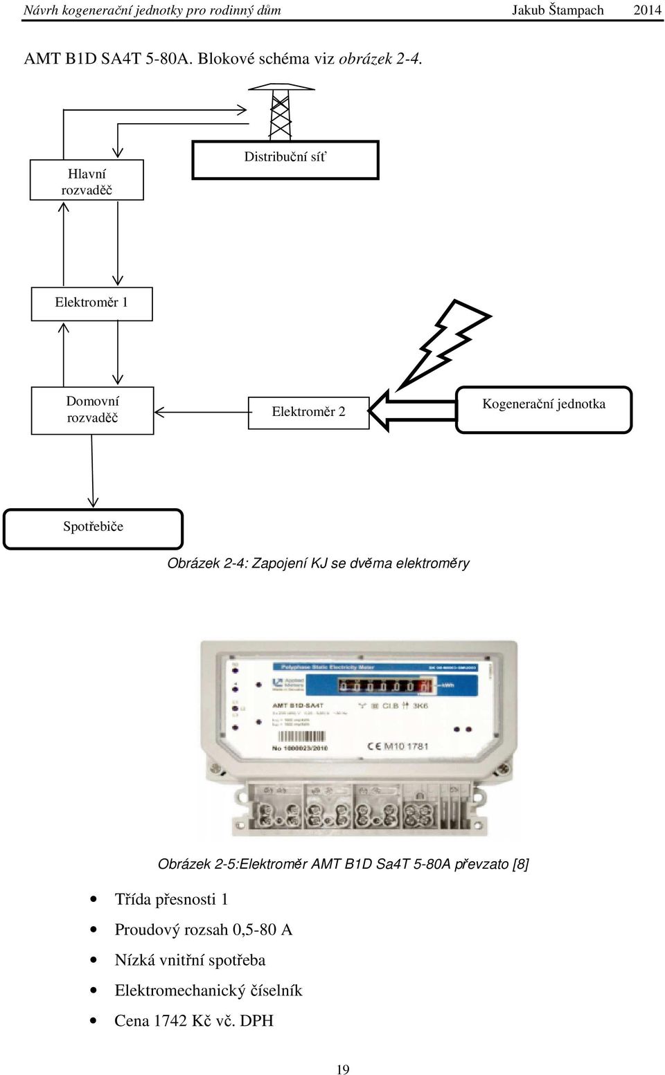 jednotka Spotřebiče Obrázek 2-4: Zapojení KJ se dvěma elektroměry Obrázek 2-5:Elektroměr AMT