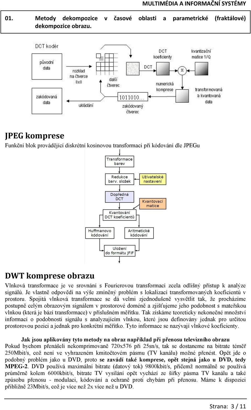 k analýze signálů. Je vlastně odpovědí na výše zmíněný problém s lokalizací transformovaných koeficientů v prostoru.