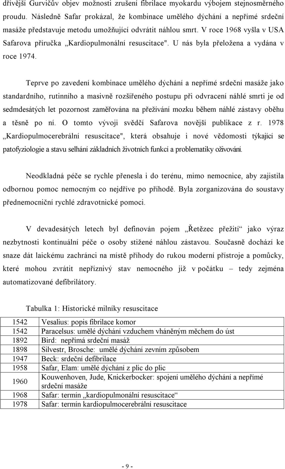 V roce 1968 vyšla v USA Safarova příručka Kardiopulmonální resuscitace". U nás byla přeložena a vydána v roce 1974.