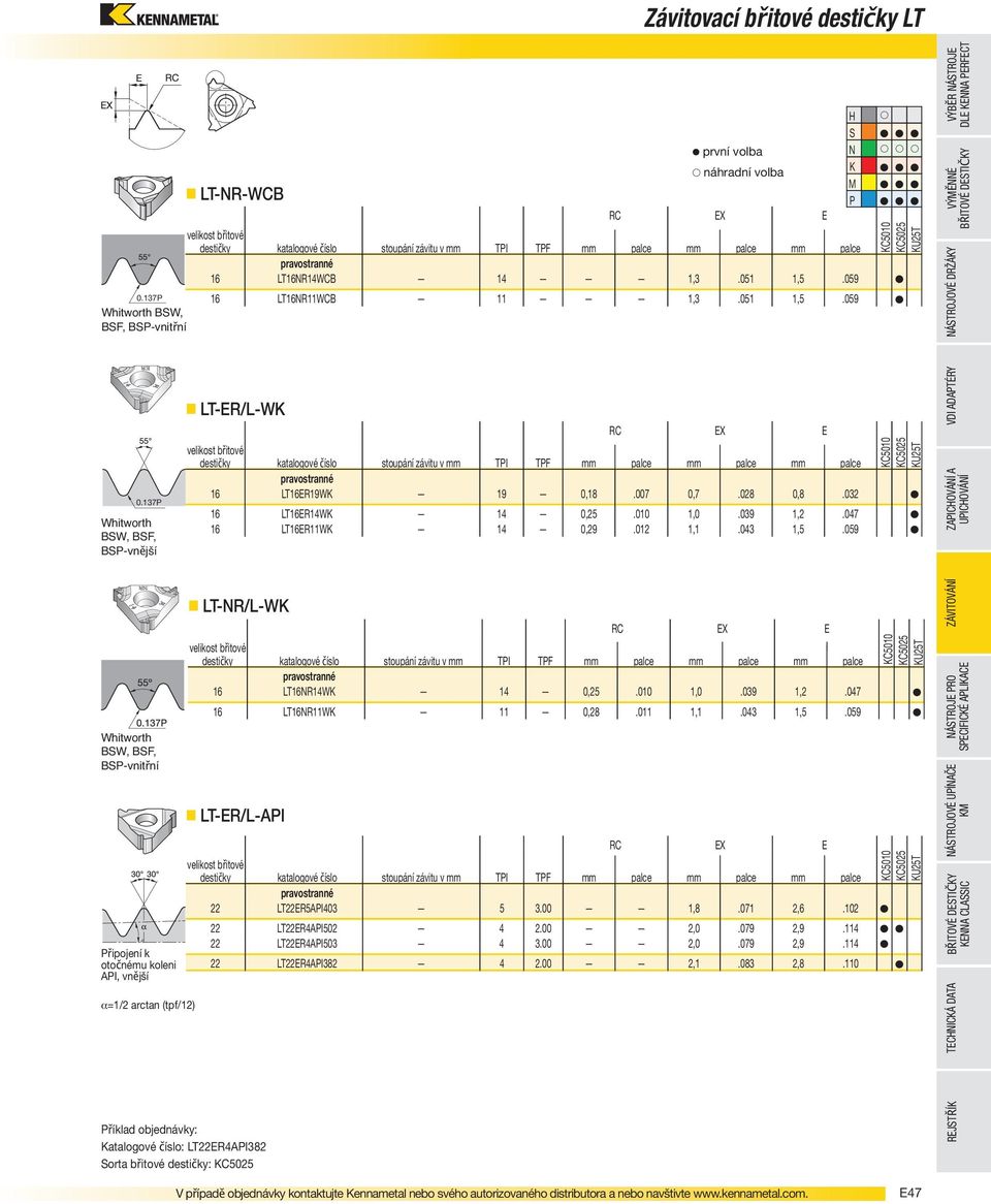 059 16 LT16NR11WCB 11 1,3.051 1,5.059 16 LT16ER19W 19 0,18.007 0,7.028 0,8.032 16 LT16ER14W 14 0,25.010 1,0.039 1,2.047 16 LT16ER11W 14 0,29.012 1,1.043 1,5.059 LT-NR/L-W N 16 LT16NR14W 14 0,25.