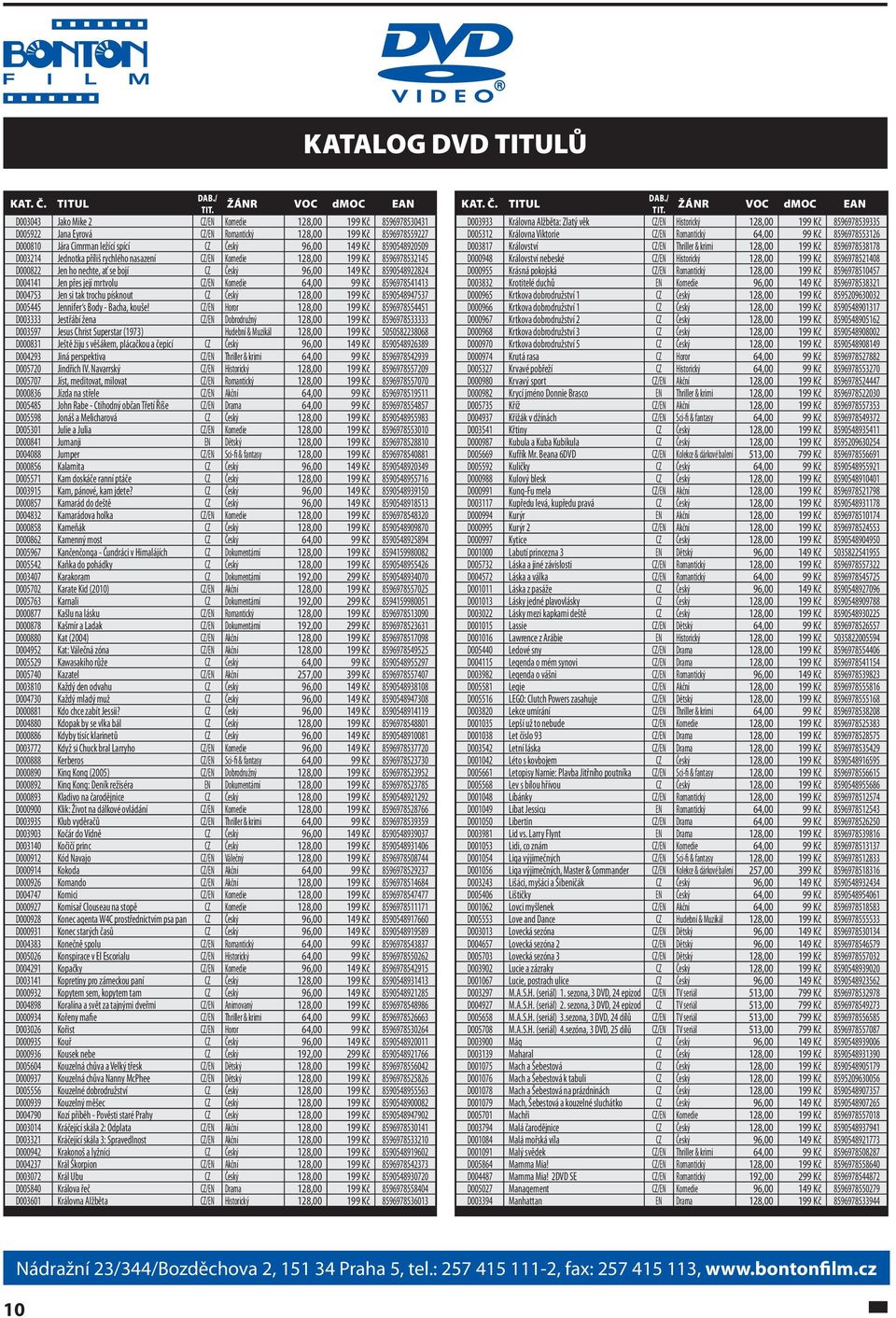 64,00 99 Kč 8596978541413 D004753 Jen si tak trochu písknout CZ Český 128,00 199 Kč 8590548947537 D005445 Jennifer s Body - Bacha, kouše!