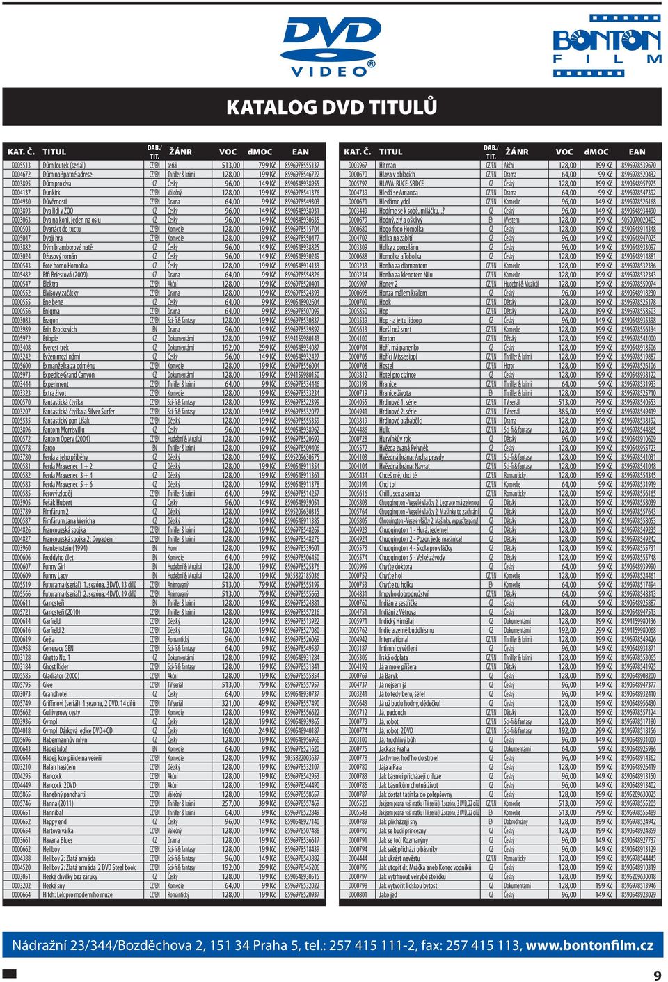 na koni, jeden na oslu CZ Český 96,00 149 Kč 8590848930635 D000503 Dvanáct do tuctu CZ/EN Komedie 128,00 199 Kč 8596978515704 D005047 Dvojí hra CZ/EN Komedie 128,00 199 Kč 8596978550477 D003882 Dým