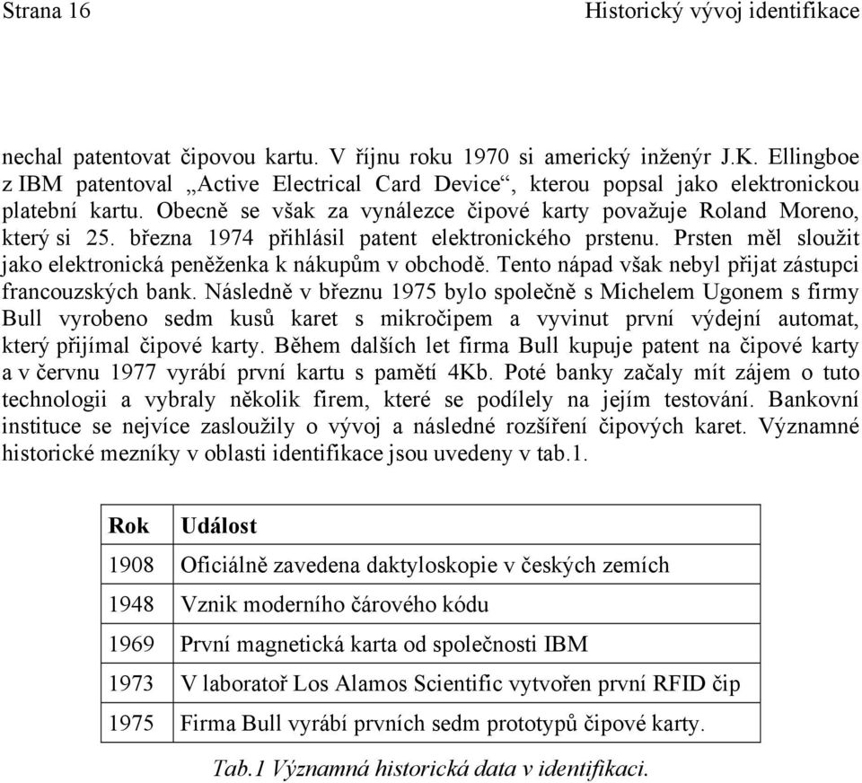 března 1974 přihlásil patent elektronického prstenu. Prsten měl sloužit jako elektronická peněženka k nákupům v obchodě. Tento nápad však nebyl přijat zástupci francouzských bank.