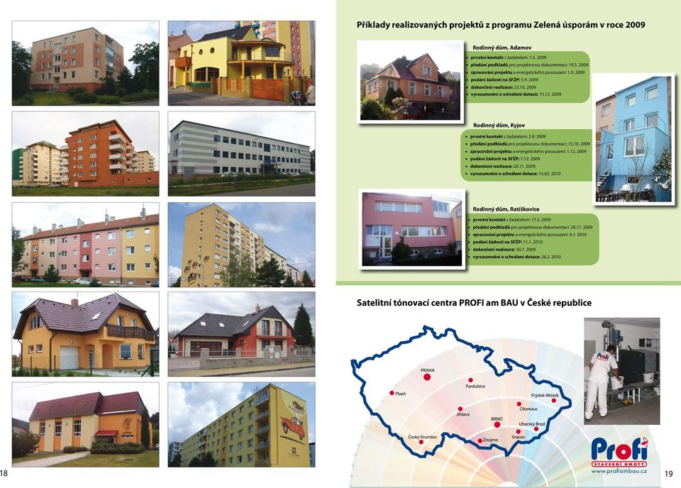 10. 2009 zpracování projektu a energetického posouzení: 1.12. 2009 podání žádosti na SFŽP: 7.12. 2009 dokončení realizace: 20.11. 2009 vyrozumnění o schválení dotace: 15.02.