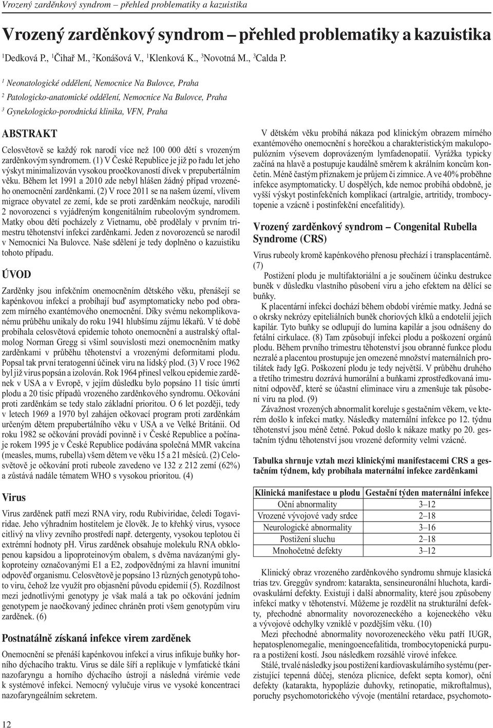 1 Neonatologické oddělení, Nemocnice Na Bulovce, Praha 2 Patologicko-anatomické oddělení, Nemocnice Na Bulovce, Praha 3 Gynekologicko-porodnická klinika, VFN, Praha ABSTRAKT Celosvětově se každý rok