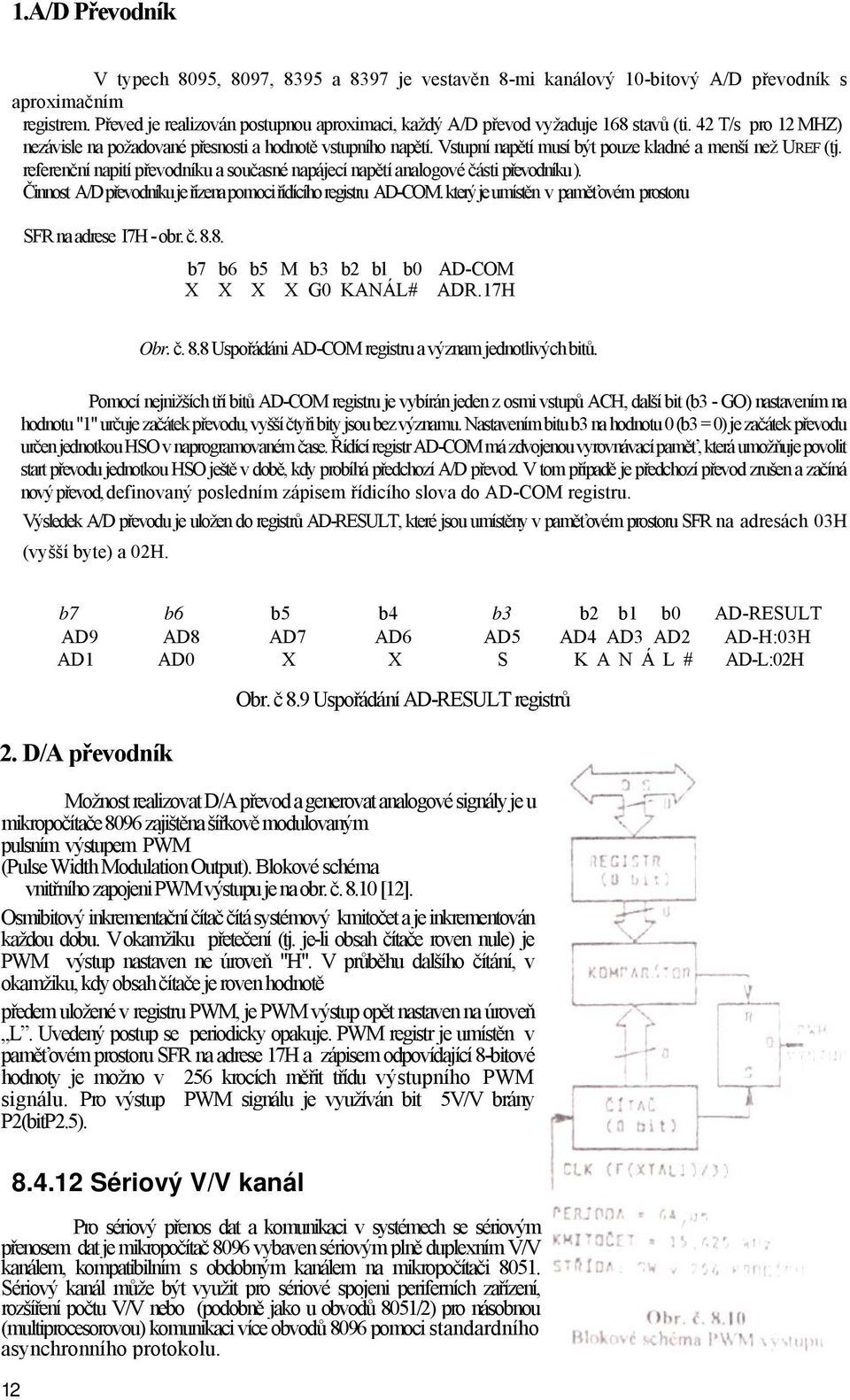 Vstupní napětí musí být pouze kladné a menší než UREF (tj. referenční napití převodníku a současné napájecí napětí analogové části převodníku ).