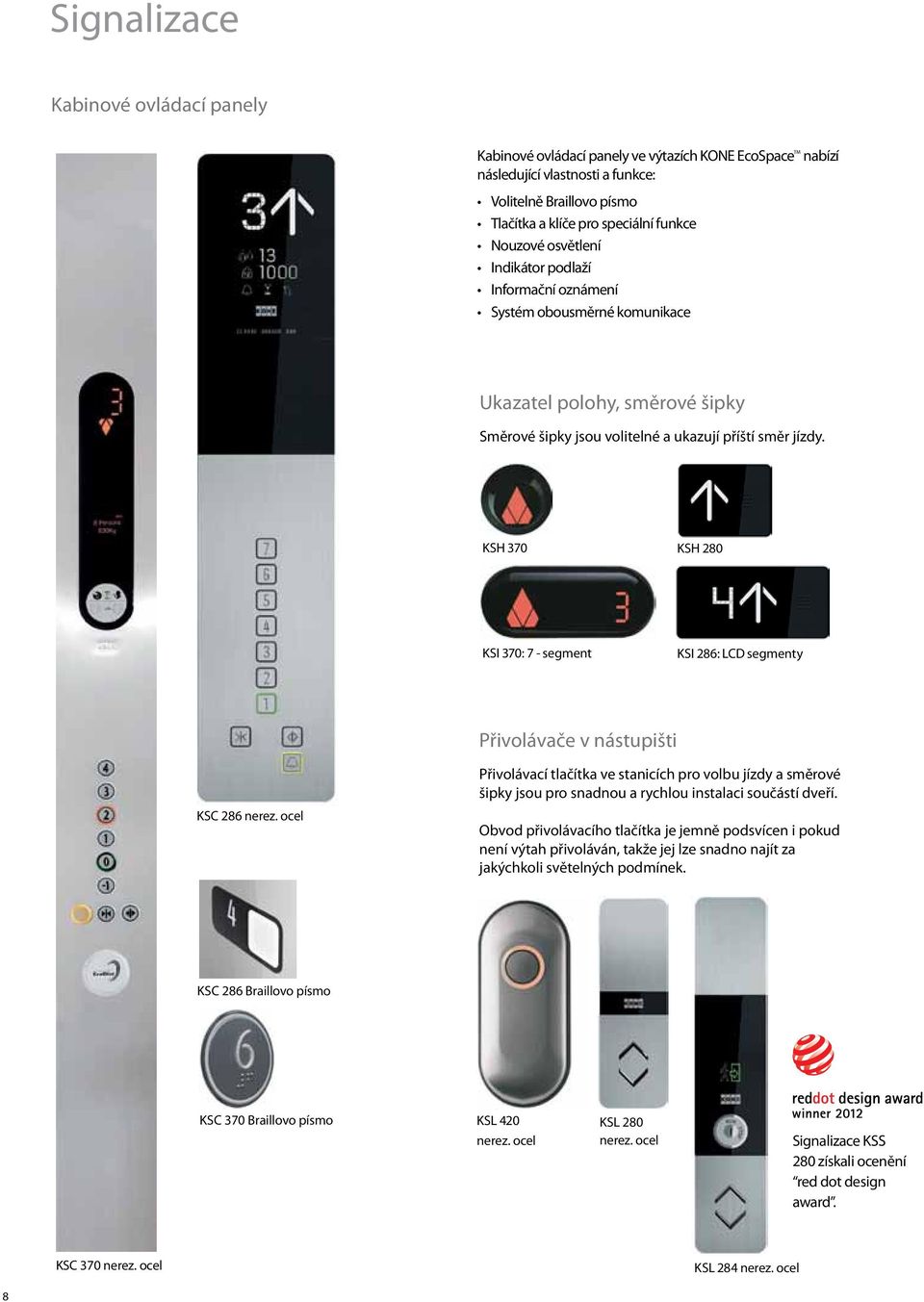 KSH 370 KSH 280 KSI 370: 7 - segment KSI 286: LCD segmenty Přivolávače v nástupišti KSC 286 nerez.