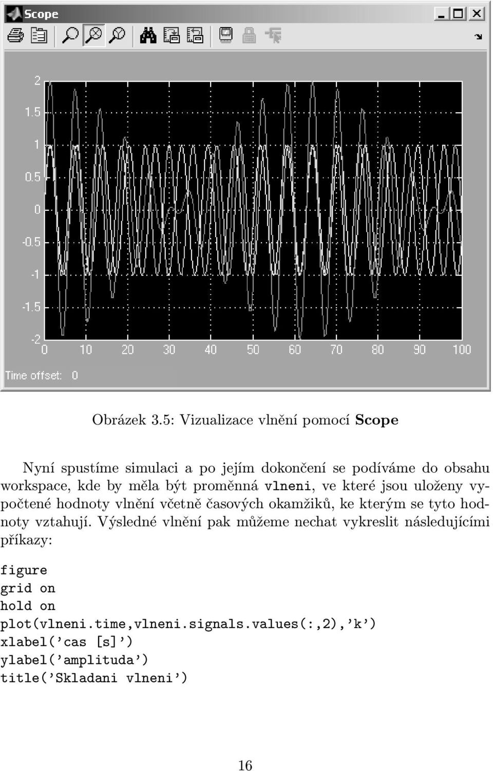 by měla být proměnná vlneni, ve které jsou uloženy vypočtené hodnoty vlnění včetně časových okamžiků, ke kterým se