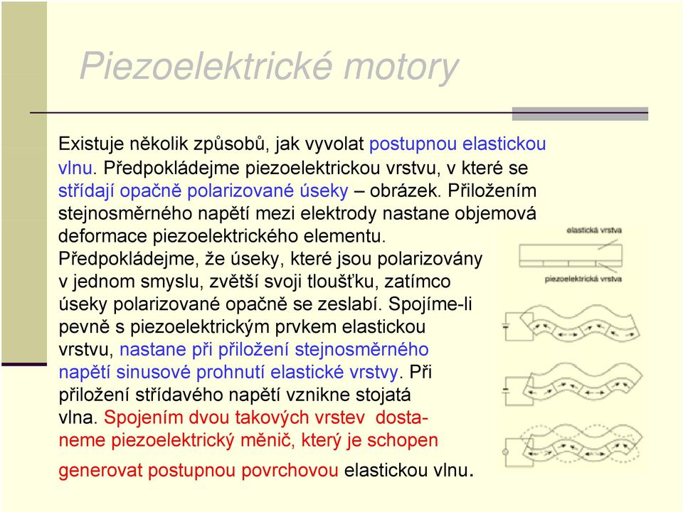 Předpokládejme, že úseky, které jsou polarizovány v jednom smyslu, zvětší svoji tloušťku, zatímco úseky polarizované opačně se zeslabí.