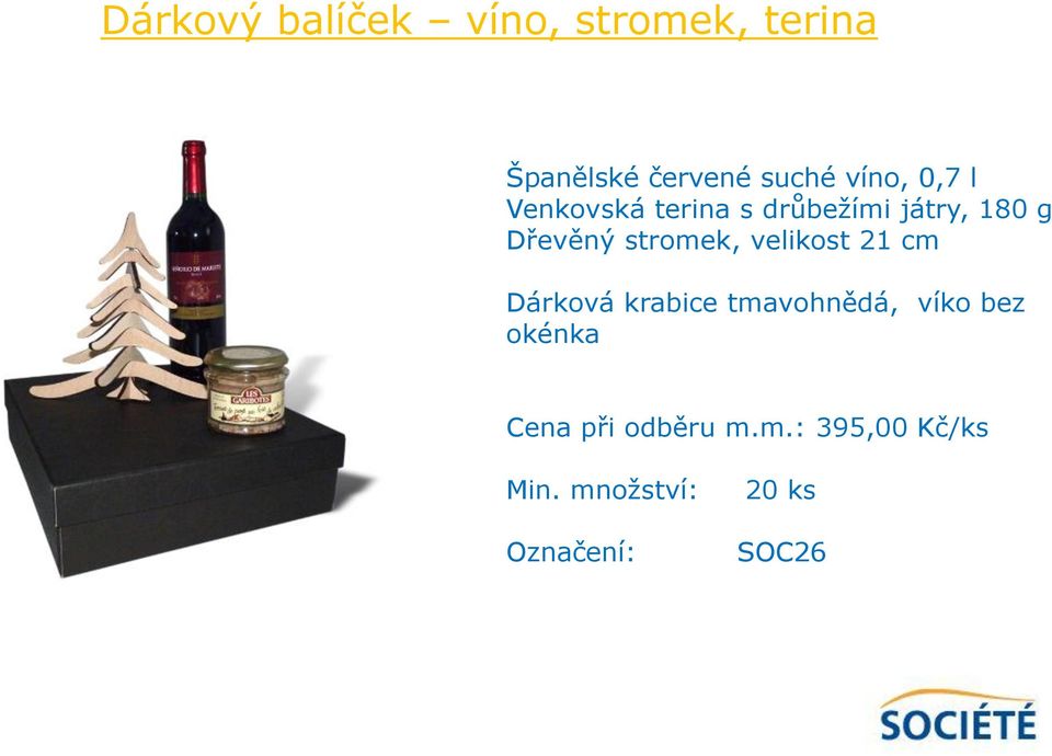 g Dřevěný stromek, velikost 21 cm Dárková krabice