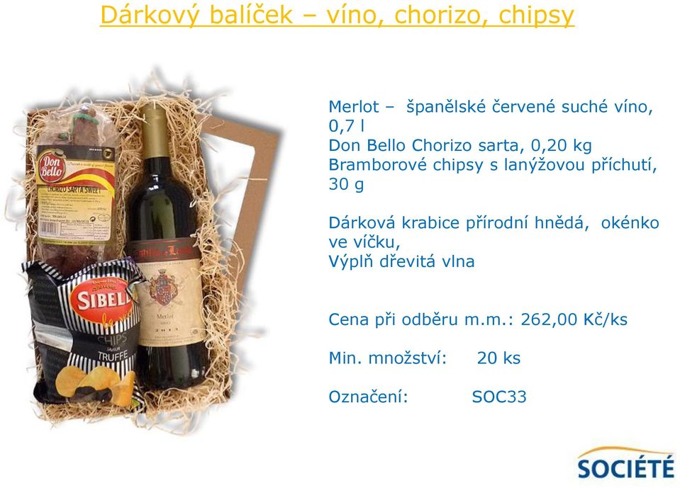 chipsy s lanýžovou příchutí, 30 g Dárková krabice přírodní hnědá,