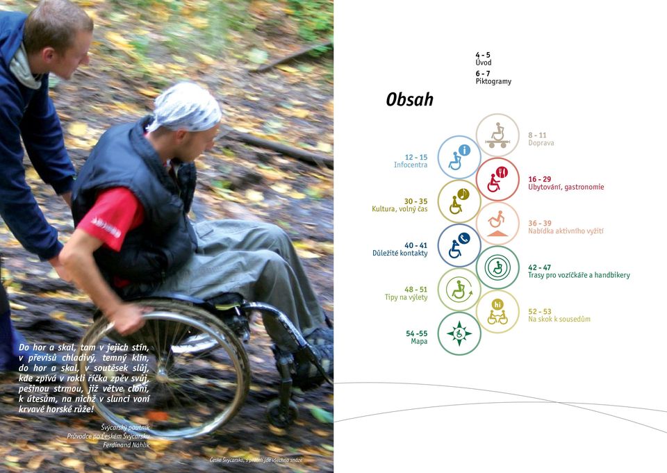 Švýcarský poutník Průvodce po Českém Švýcarsku Ferdinand Náhlík 12-15 Infocentra 30-35 Kultura, volný čas 40-41 Důležité kontakty 48-51 Tipy na