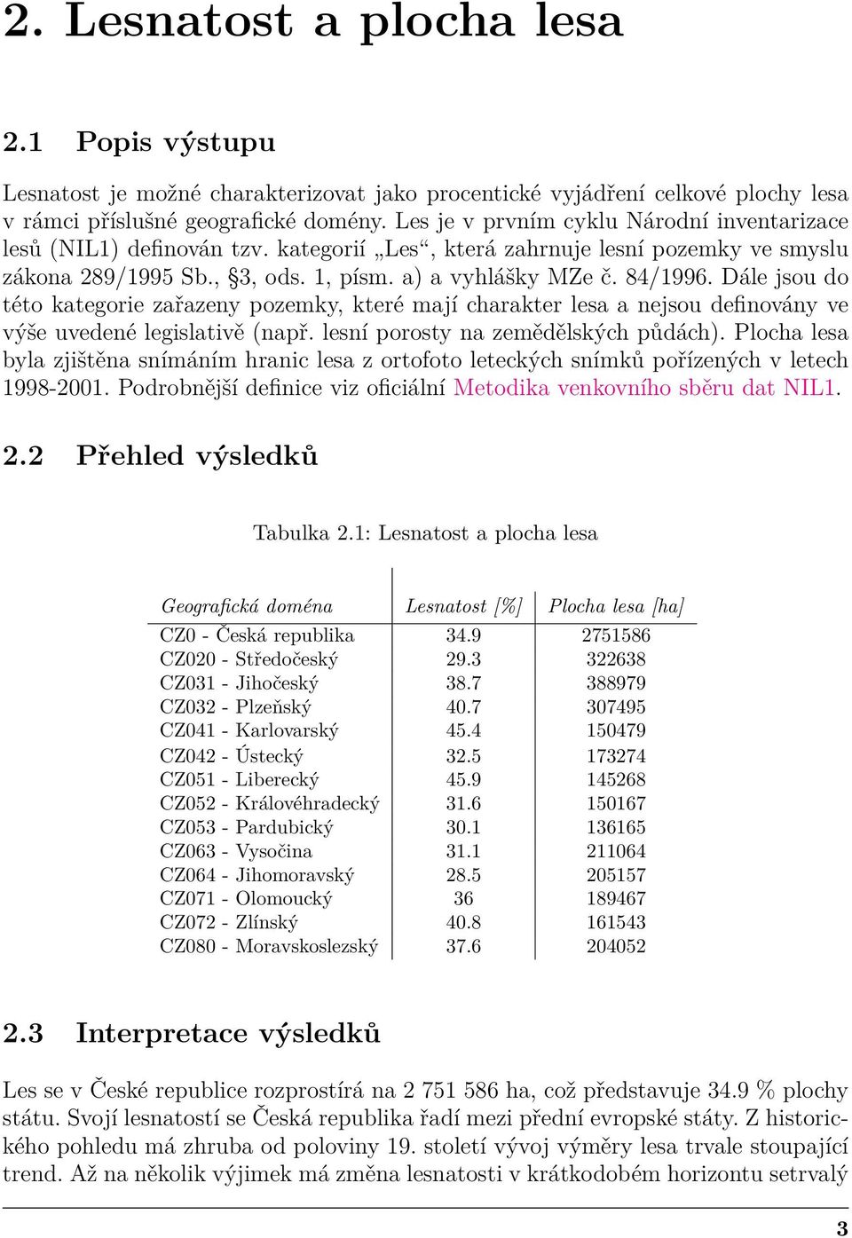 Dále jsou do této kategorie zařazeny pozemky, které mají charakter lesa a nejsou definovány ve výše uvedené legislativě (např. lesní porosty na zemědělských půdách).