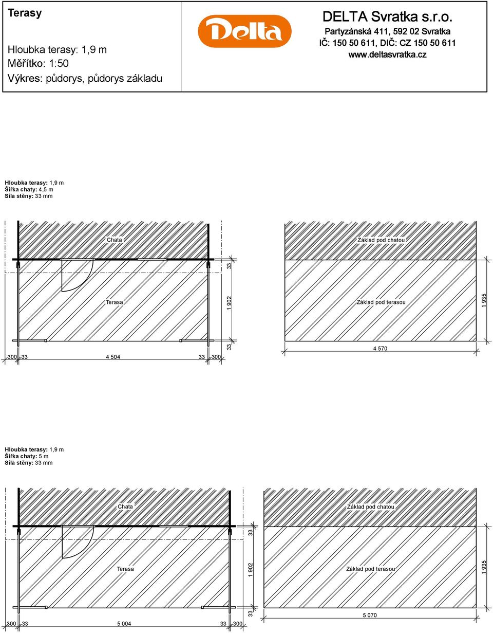 935 Šířka chaty: 5 m 300 33 5
