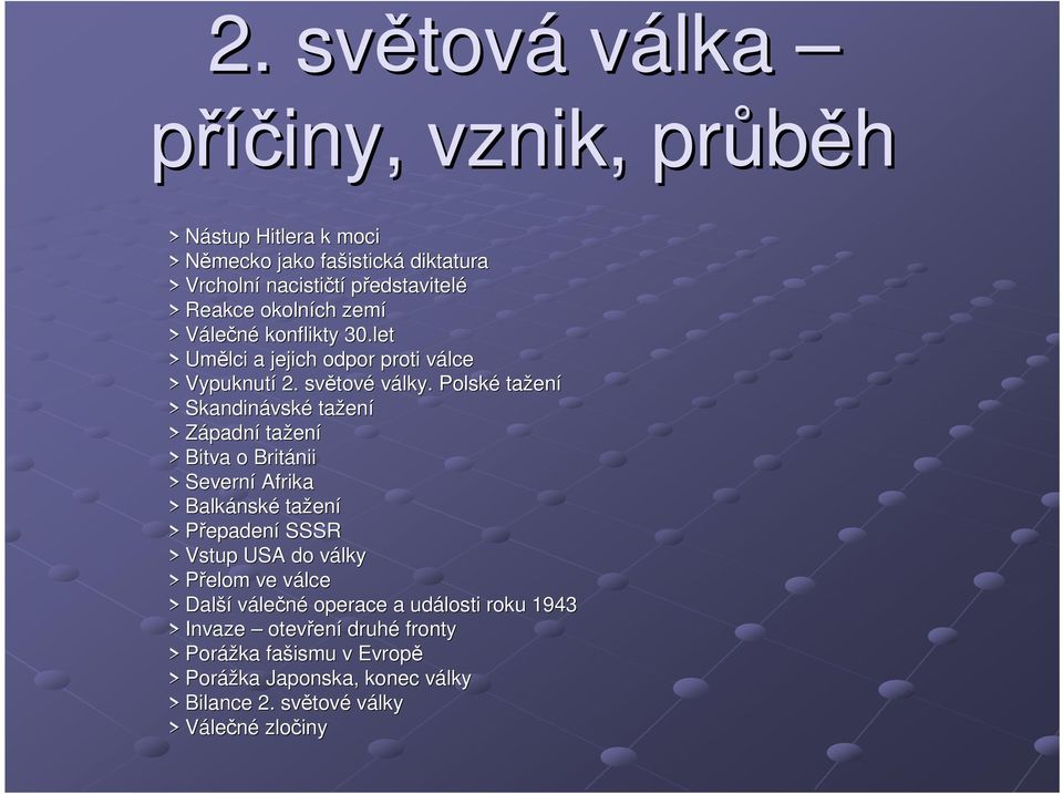 Polské tažen ení > Skandinávsk vské tažen ení > Západní tažen ení > Bitva o Británii > Severní Afrika > Balkánsk nské tažen ení > Přepadení SSSR > Vstup USA do