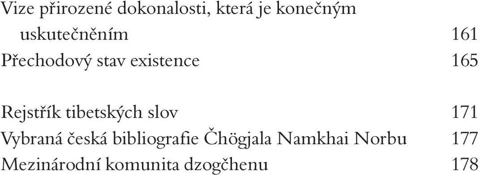 Rejstřík tibetských slov 171 Vybraná česká