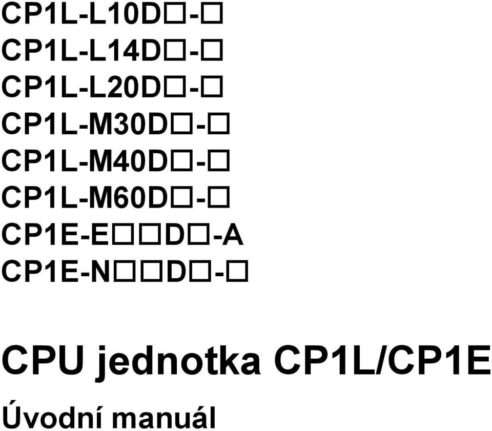 CP1L-M40D - CP1L-M60D - CP1E-E D