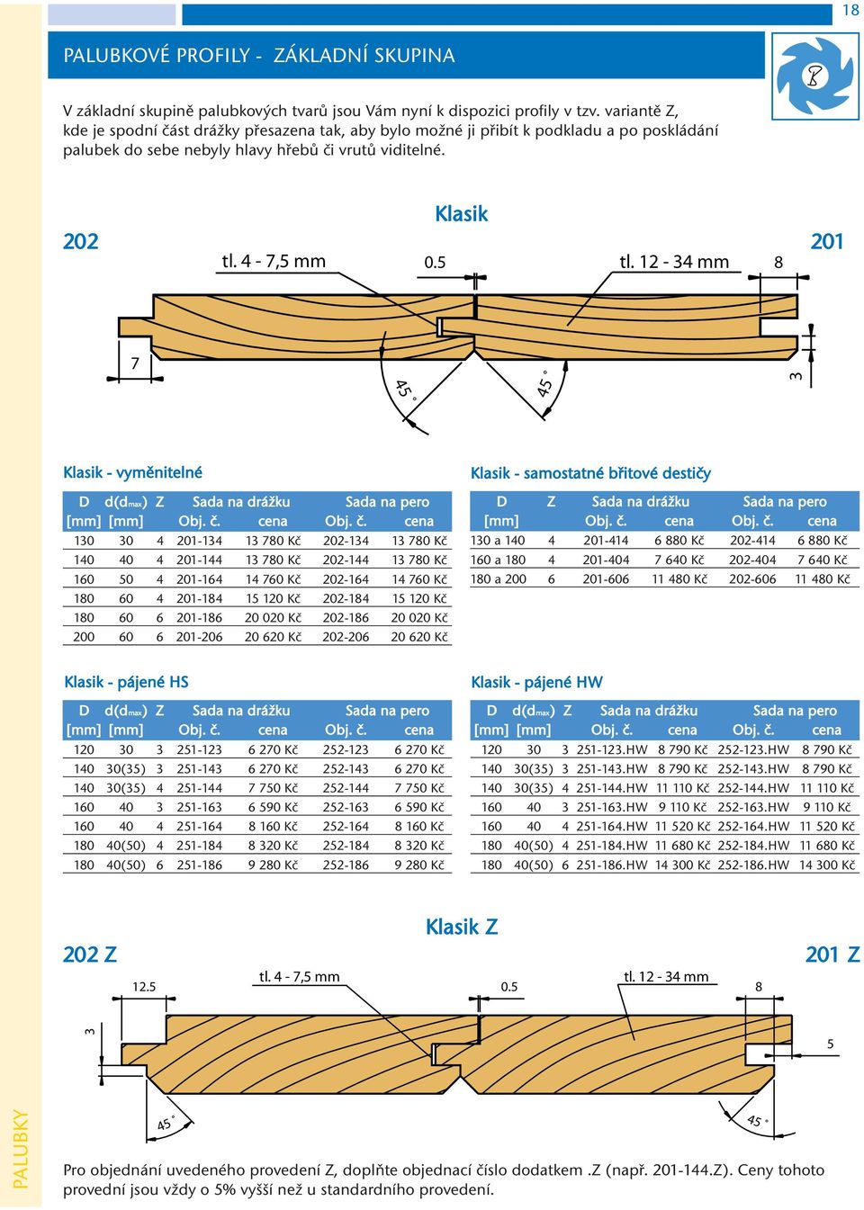 12-34 mm 8 7 3 45 45 Klasik - vyměnitelné 130 30 4 201-134 13 780 Kč 202-134 13 780 Kč 140 40 4 201-144 13 780 Kč 202-144 13 780 Kč 160 50 4 201-164 14 760 Kč 202-164 14 760 Kč 180 60 4 201-184 15