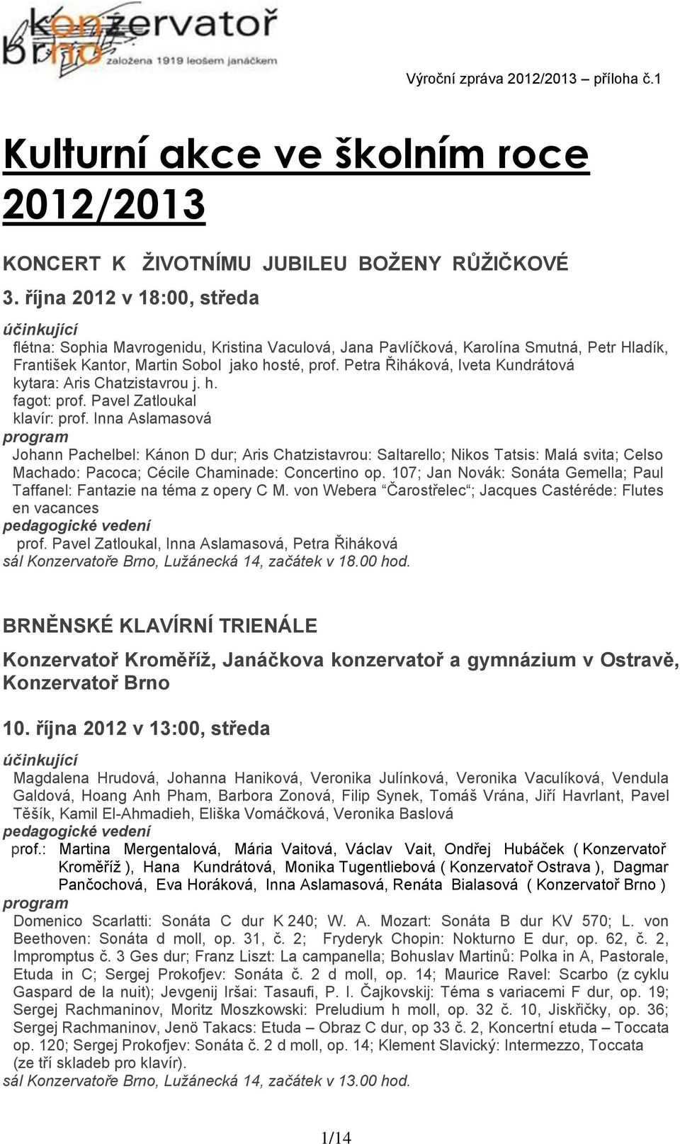 Petra Řiháková, Iveta Kundrátová kytara: Aris Chatzistavrou j. h. fagot: prof. Pavel Zatloukal klavír: prof.