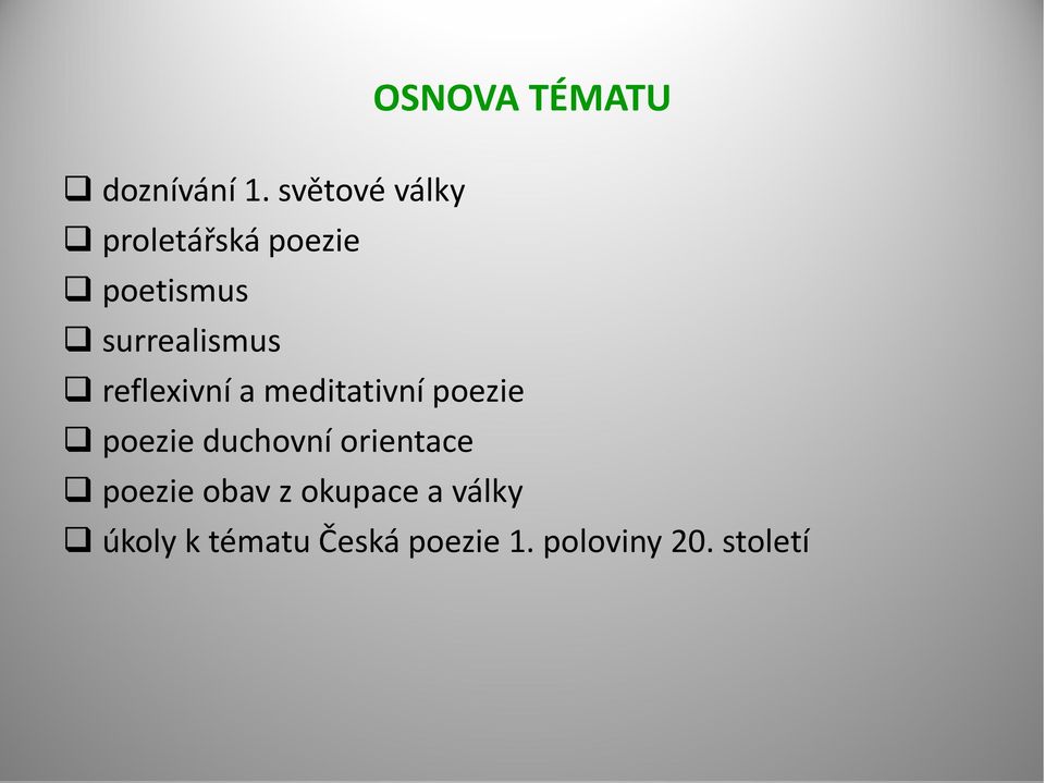 reflexivní a meditativní poezie poezie duchovní