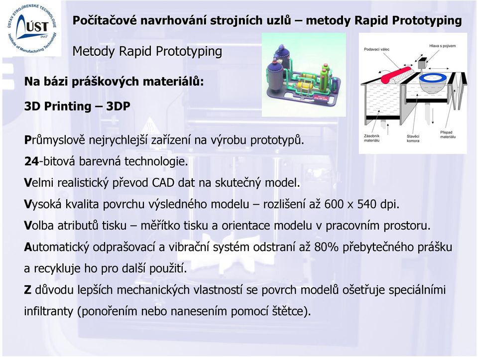 Volba atributů tisku měřítko tisku a orientace modelu v pracovním prostoru.