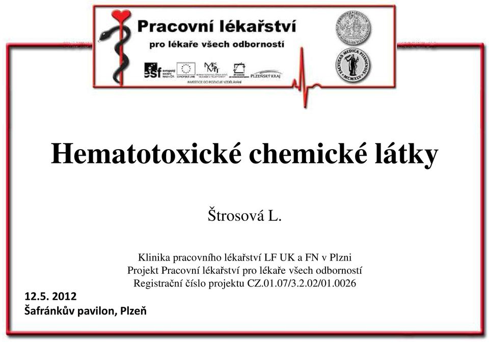 lékařství LF UK a FN v Plzni Projekt Pracovní lékařství