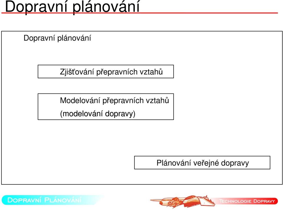 vztahů Modelování přepravních