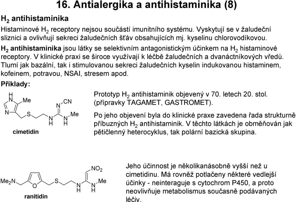 2 antihistaminika jsou látky se selektivním antagonistickým účinkem na 2 histaminové receptory. V klinické praxi se široce využívají k léčbě žaludečních a dvanáctníkových vředů.