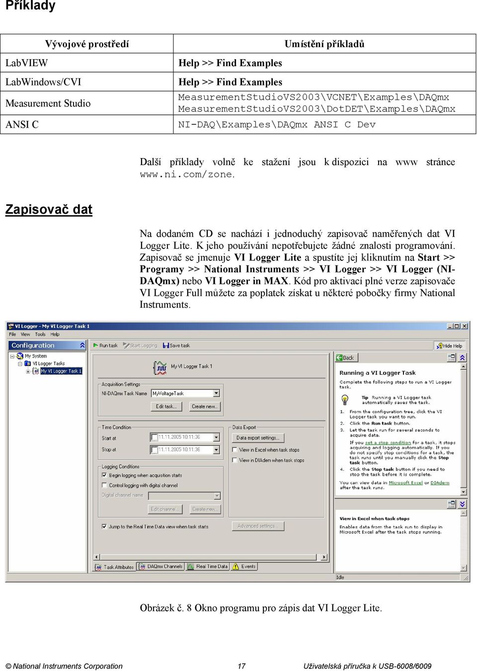 Zapisovač dat Na dodaném CD se nachází i jednoduchý zapisovač naměřených dat VI Logger Lite. K jeho používání nepotřebujete žádné znalosti programování.