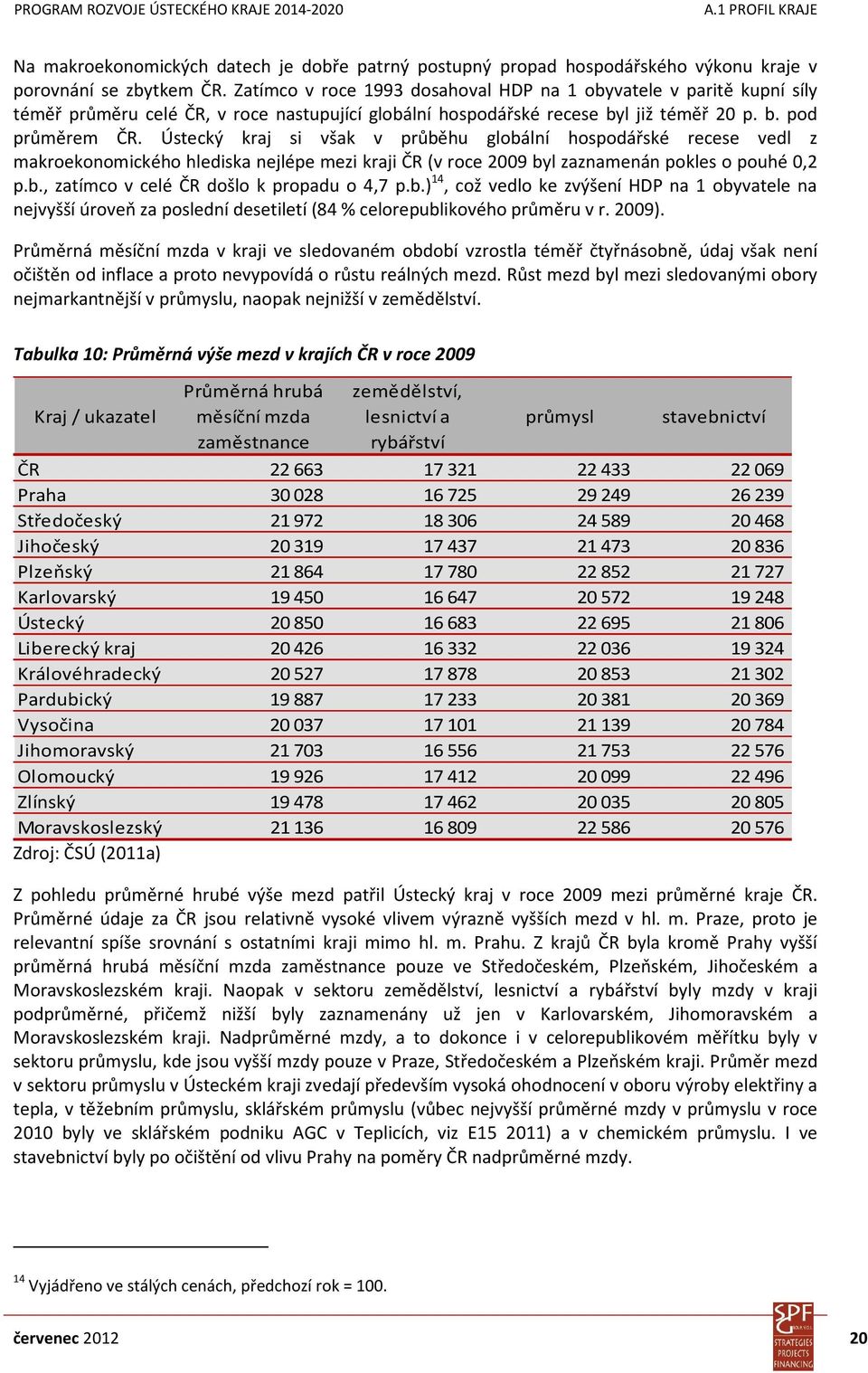 Ústecký kraj si však v průběhu globální hospodářské recese vedl z makroekonomického hlediska nejlépe mezi kraji ČR (v roce 2009 byl zaznamenán pokles o pouhé 0,2 p.b., zatímco v celé ČR došlo k propadu o 4,7 p.