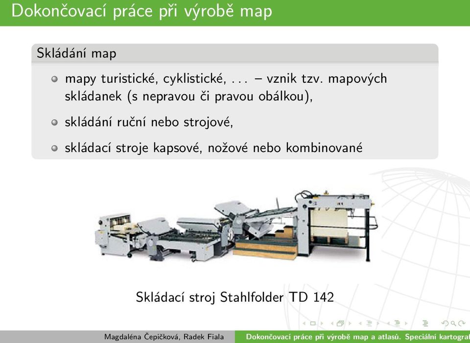 skládání ruční nebo strojové, skládací stroje kapsové,