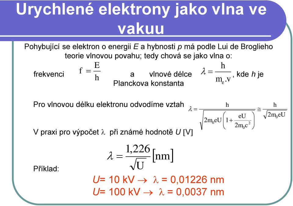 v Planckova konstanta e.