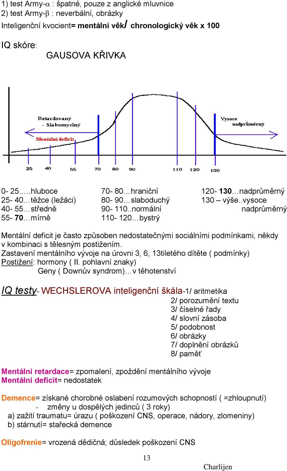 .vysoce nadprůměrný Mentální deficit je často způsoben nedostatečnými sociálními podmínkami, někdy v kombinaci s tělesným postiţením.