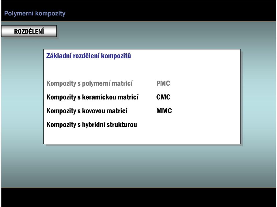 keramickou matricí Kompozity s s kovovou matricí