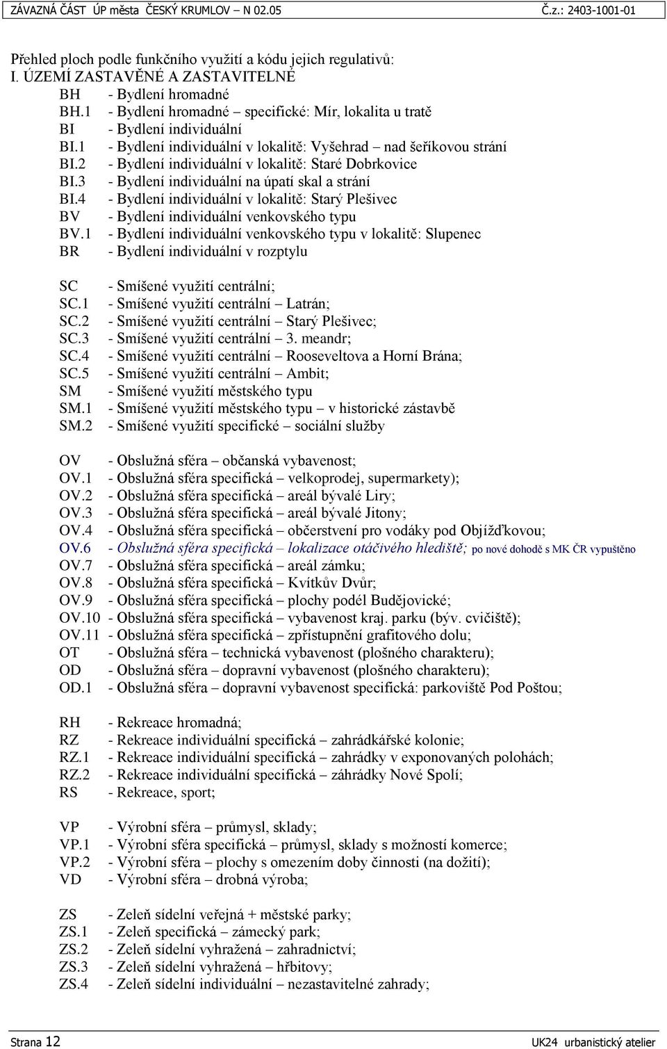 2 - Bydlení individuální v lokalitě: Staré Dobrkovice BI.3 - Bydlení individuální na úpatí skal a strání BI.