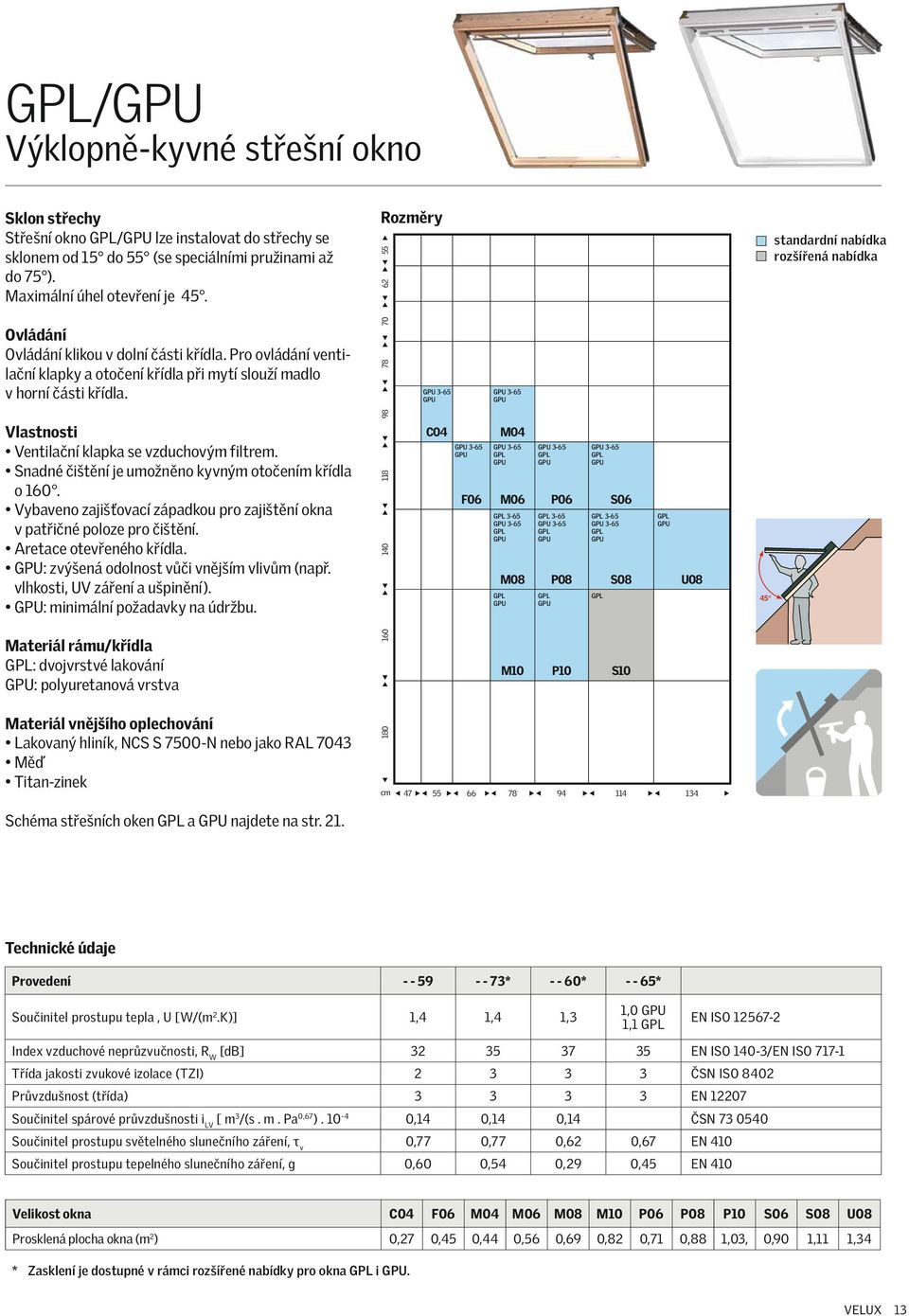 Snadné čištění je umožněno kyvným otočením křídla o 160. Vybaveno zajišťovací západkou pro zajištění okna v patřičné poloze pro čištění. Aretace otevřeného křídla.