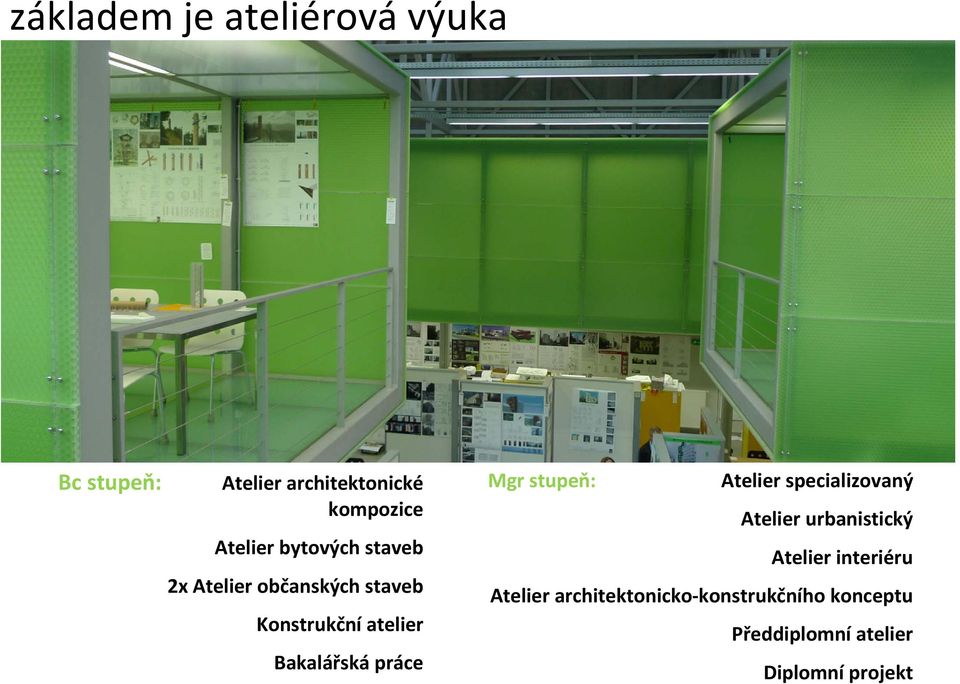 Bakalářská práce Mgr stupeň: Atelier specializovaný Atelier urbanistický Atelier