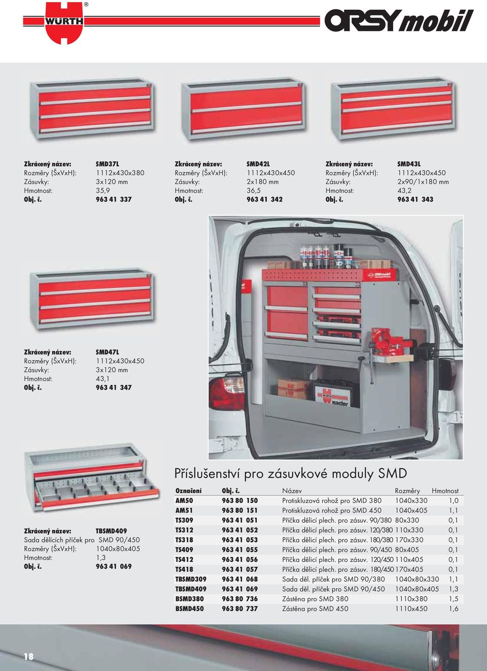 963 41 347 Zkrácený název: TBSMD409 Sada dělících příček pro SMD 90/450 Rozměry (ŠxVxH): 1040x80x405 Hmotnost: 1,3 Obj. č.